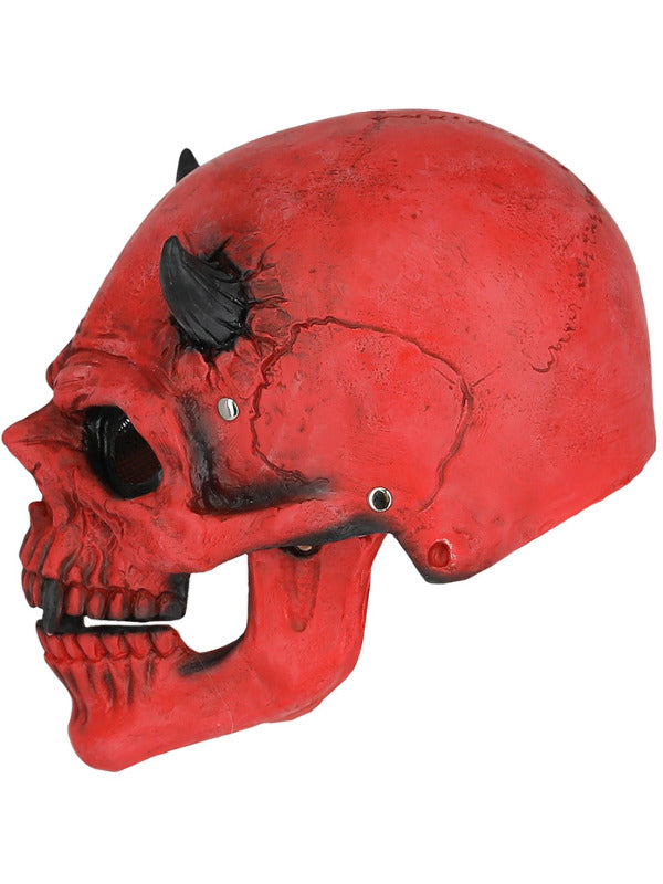 Red Devil Skull Latex Mask with Moving Mouth