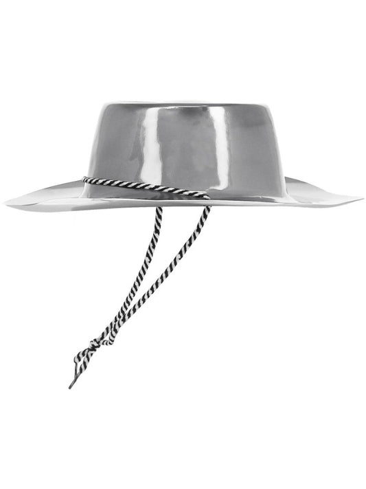 Silver Metallic Cowboy Hat Adult Cowgirl Costume Accessory 2