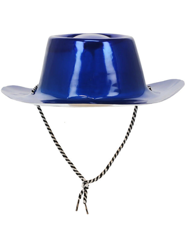 Blue Metallic Cowboy Hat Adult Cowgirl Costume Accessory