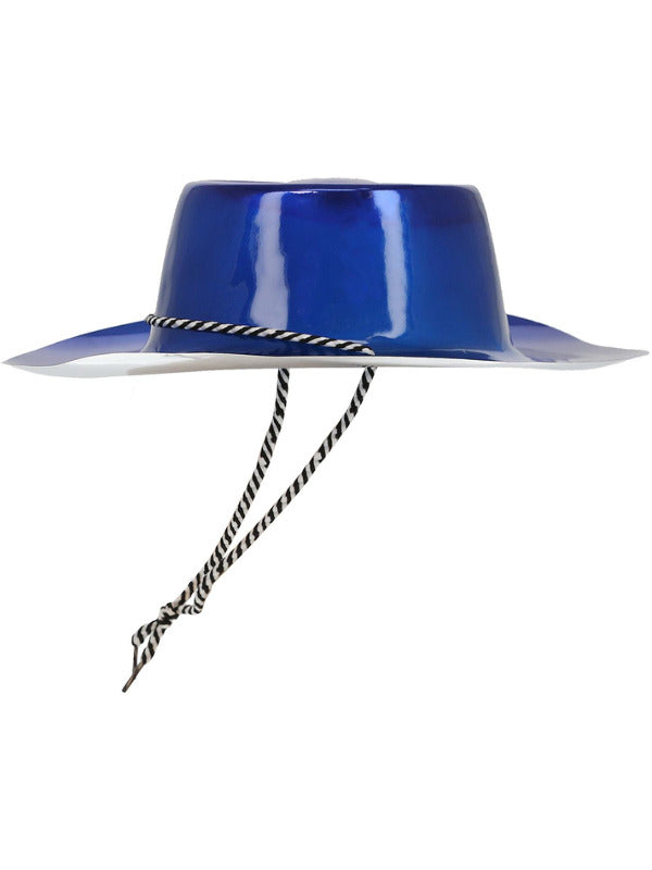 Blue Metallic Cowboy Hat Adult Cowgirl Costume Accessory