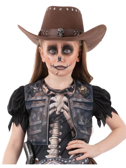 Kids Skeleton Cowboy Hat Cowgirl