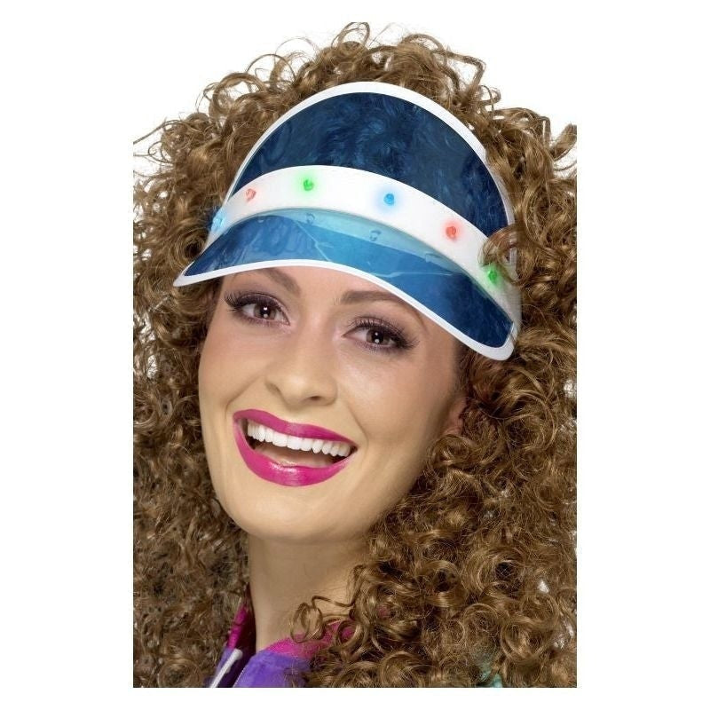 80s Light Up Visor Adult Blue 2