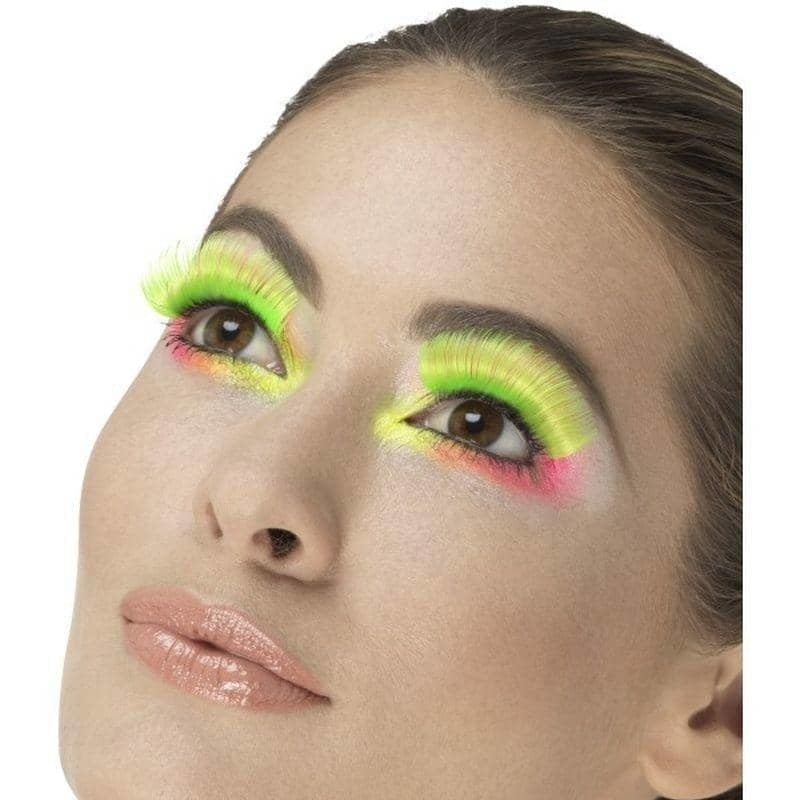 80s Party Eyelashes Adult Neongreen_1