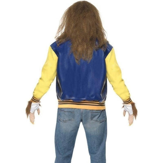 80s Teen Wolf Costume Mens Yellow Blue Letterman Jacket 2
