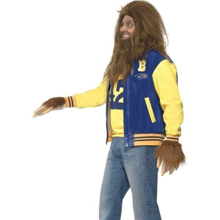 80s Teen Wolf Costume Mens Yellow Blue Letterman Jacket_3