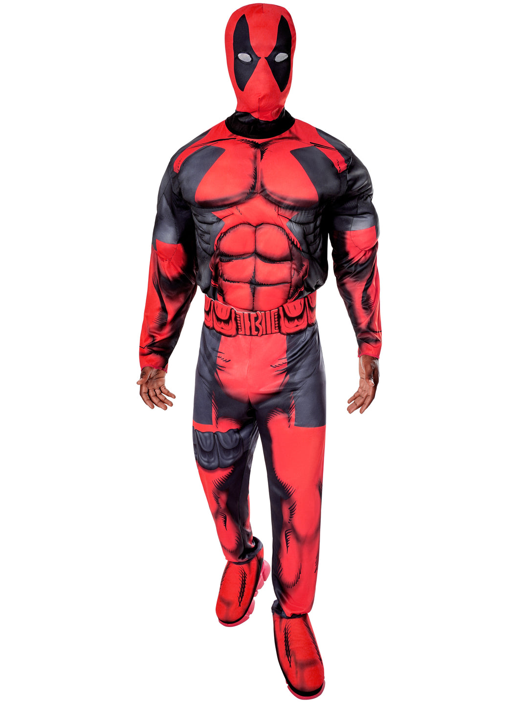 Adult Deadpool Costume Deluxe Marvel Mens Muscle Chest Jumpsuit