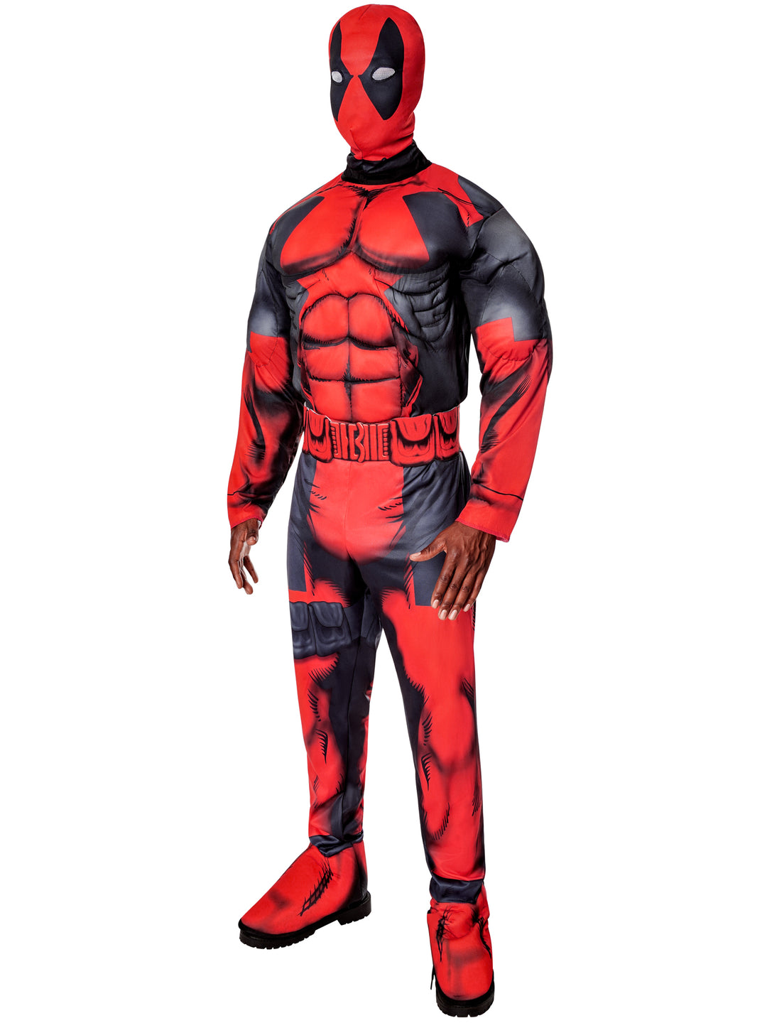 Adult Deadpool Costume Deluxe Marvel Mens Muscle Chest Jumpsuit