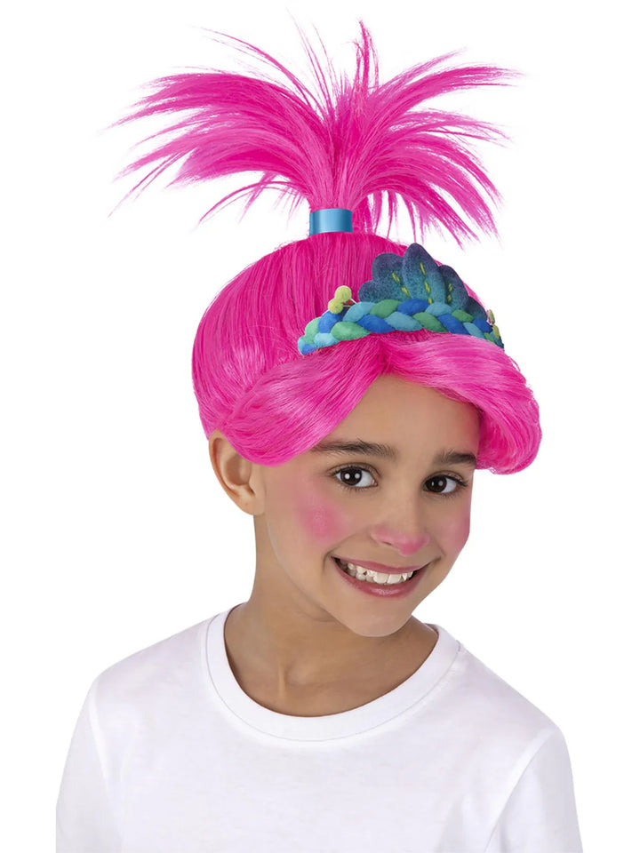 Trolls Band Together Poppy Wig with attached Tiara for Girls