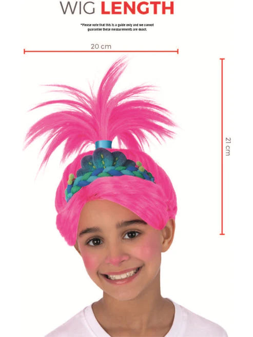 Trolls Band Together Poppy Wig with attached Tiara for Girls