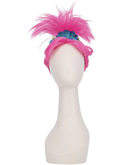 Trolls Band Together Poppy Wig with attached Tiara for Girls