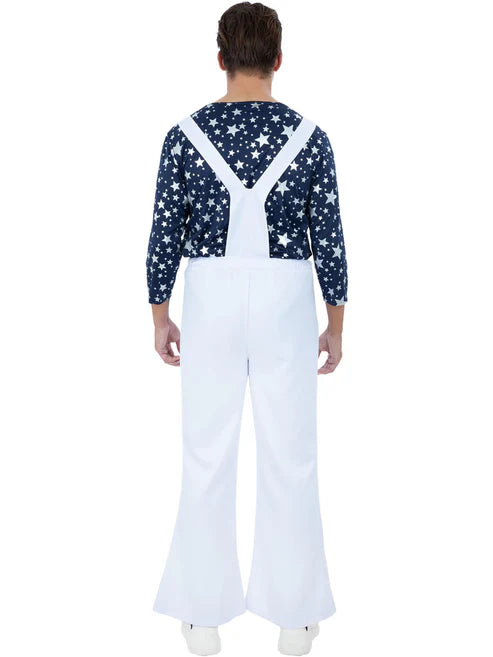 Elton John Rocket Man Costume Dungarees and Top Deluxe Adult