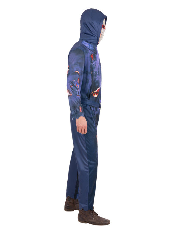 Friday The 13th Jason Voorhees Boiler Suit Costume Adult All in One with Hood