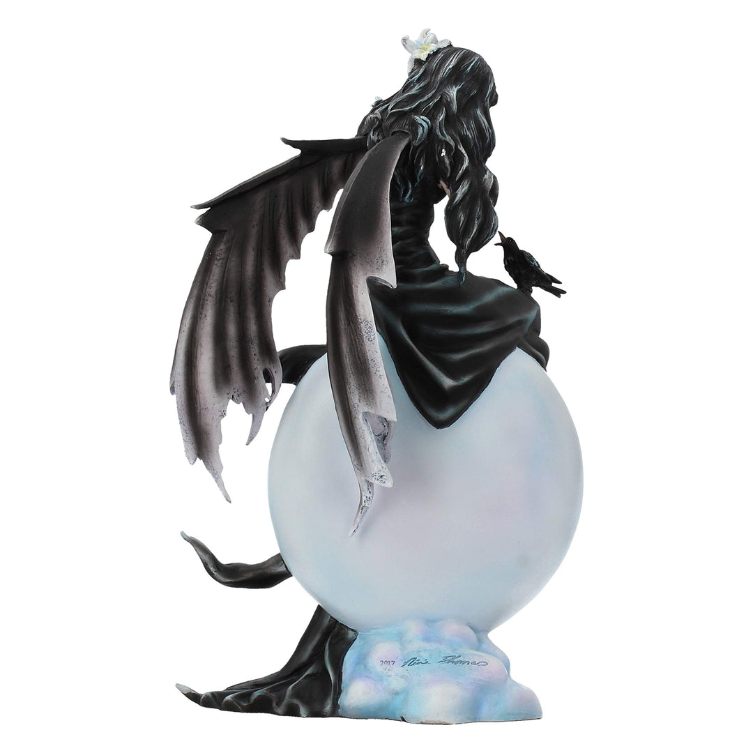 Nene Thomas Dark Skies Moon Fairy and Raven Companion Figurine by 28cm