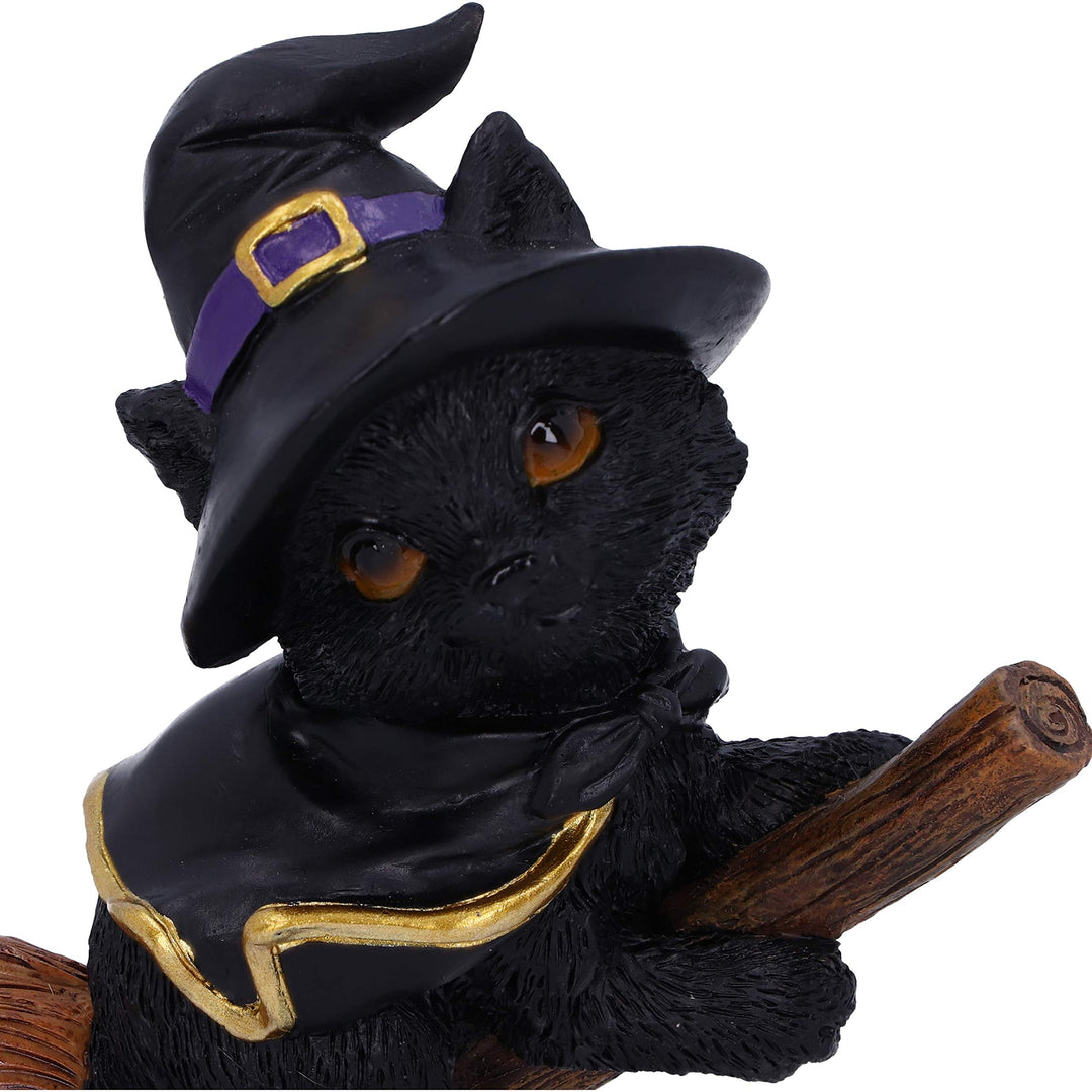 Tabitha Small Witches Familiar Black Cat and Broomstick Figurine 11cm