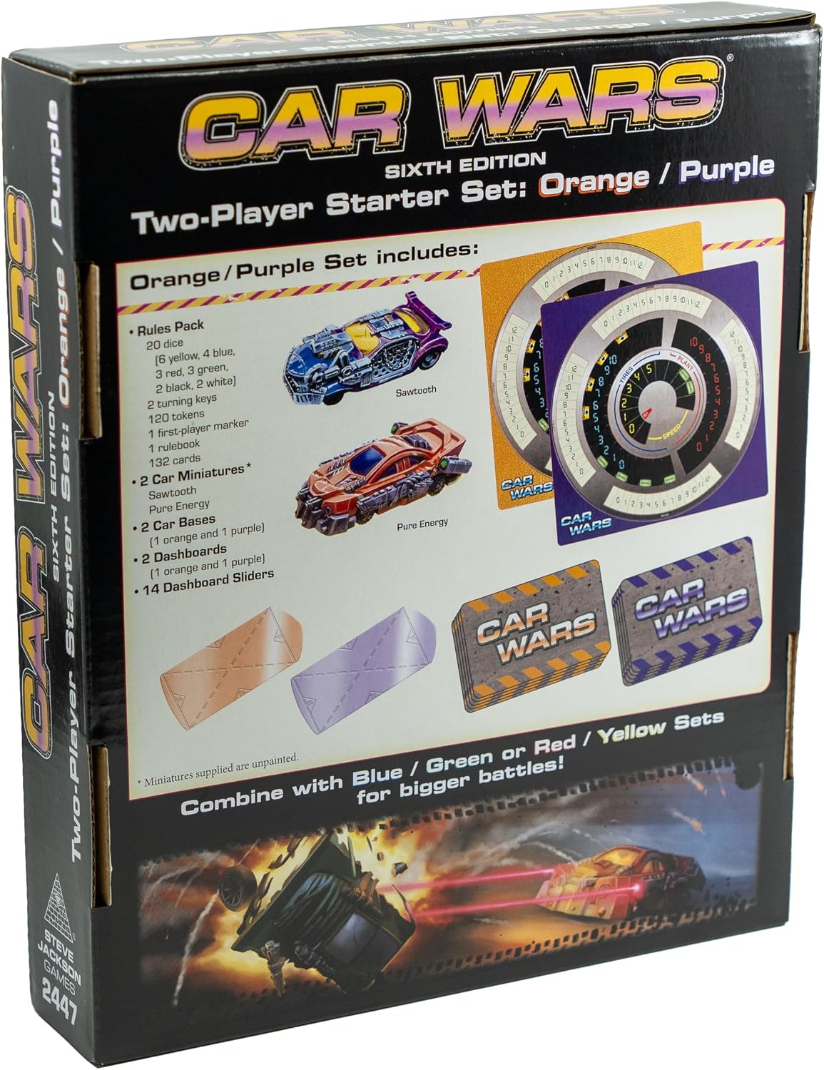 Car Wars Sixth Edition Orange Purple Two Player Starter Set Board Game