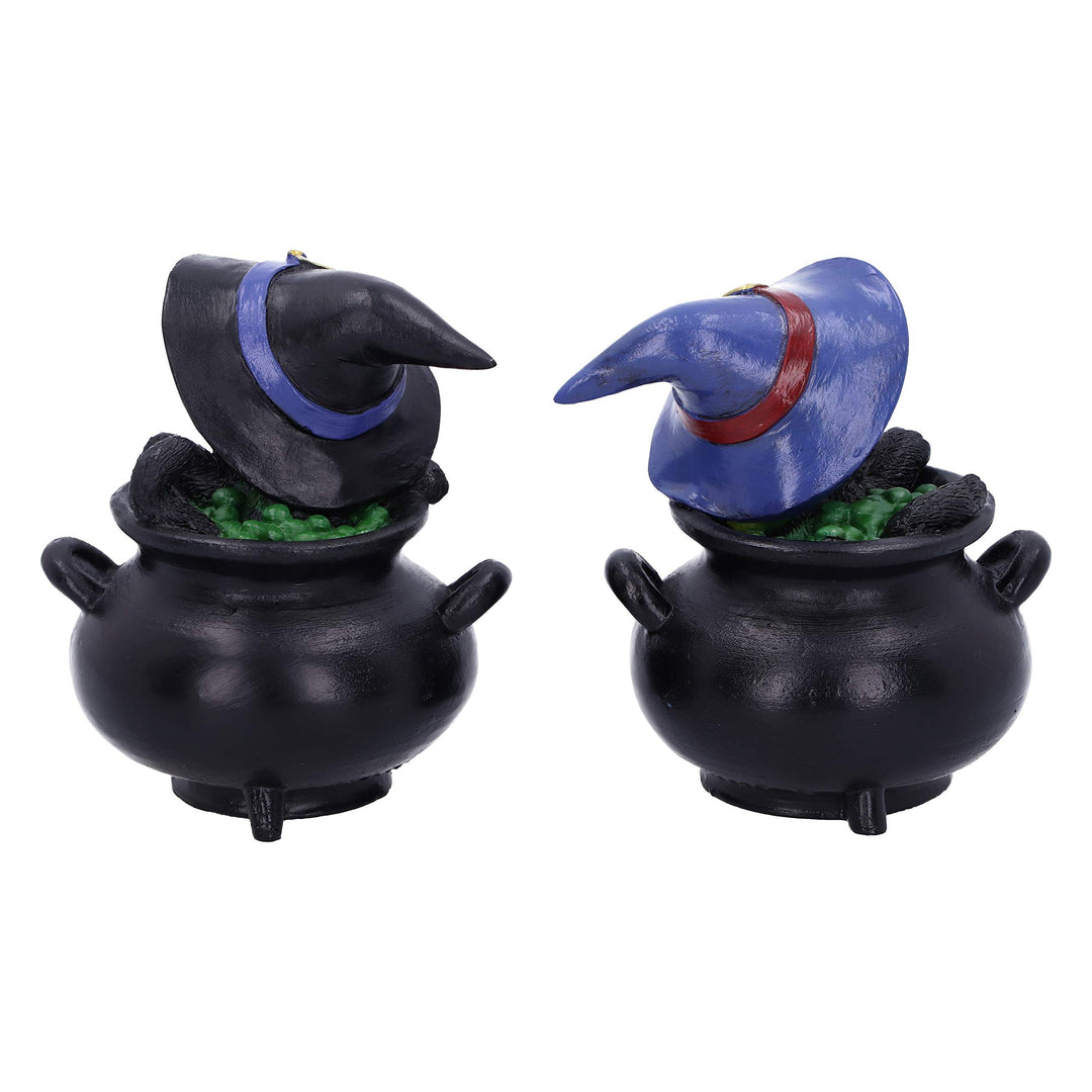 Hubble and Bubble Witches Familiar Black Cat Cauldron Figurines 8cm
