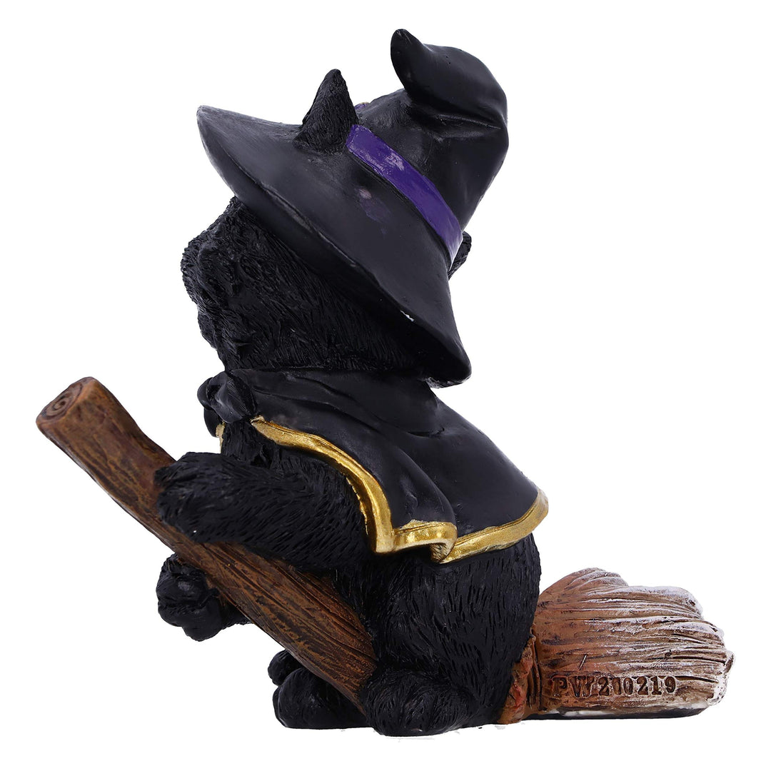 Tabitha Small Witches Familiar Black Cat and Broomstick Figurine 11cm