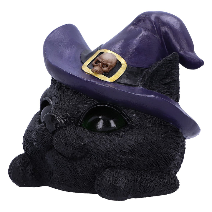 Familiar Grin Black Cat Head With Light Up Eyes 13.8cm