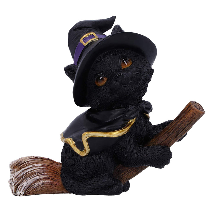 Tabitha Small Witches Familiar Black Cat and Broomstick Figurine 11cm