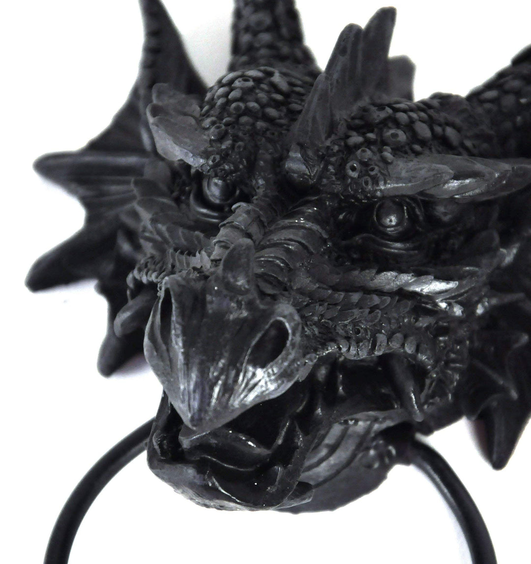Gothic Black Dragon Door Knocker 20cm