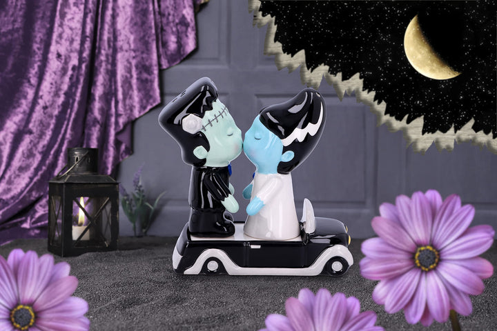 Frankenstein and His Bride Salt Pepper Shakers Made for Each Other 11.4cm