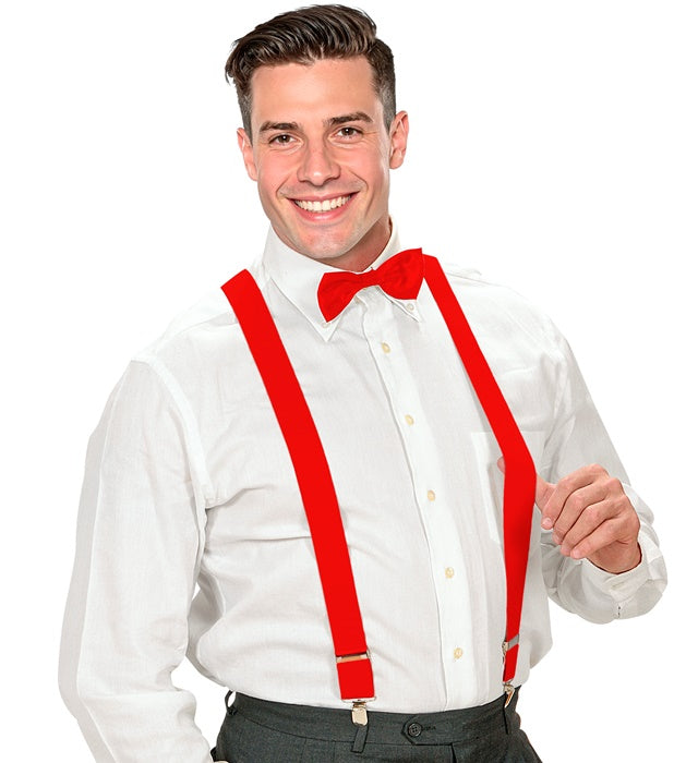Red Braces Extra Long Up To 115-120 Cm