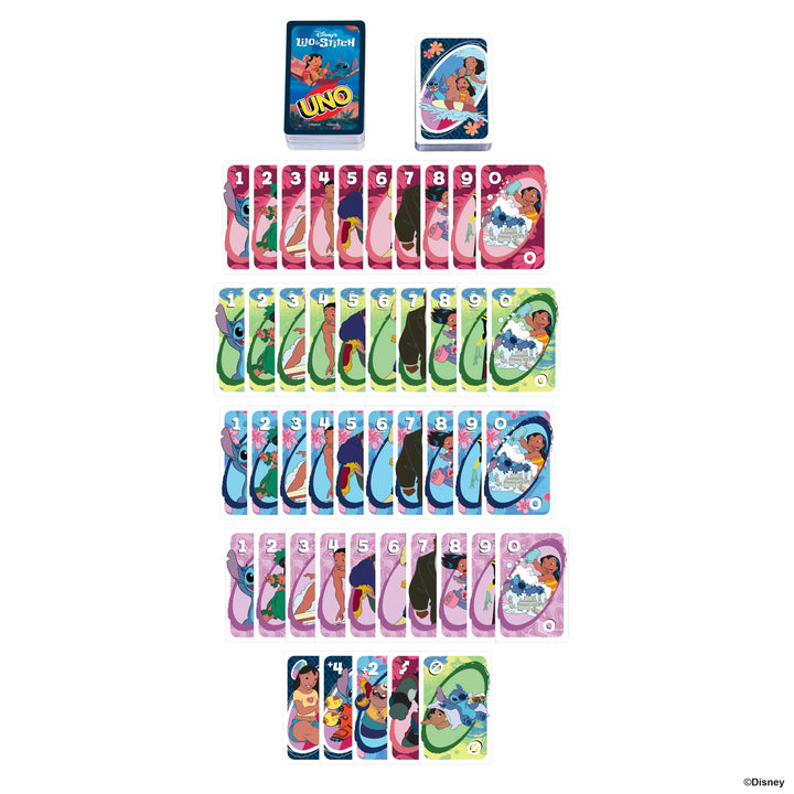 Mattel Games UNO Disney’s Lilo and Stitch Card Game for Kids, Adults & Family with Deck & Special Rule Inspired by The Movie