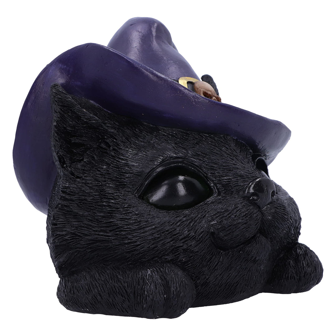 Familiar Grin Black Cat Head With Light Up Eyes 13.8cm