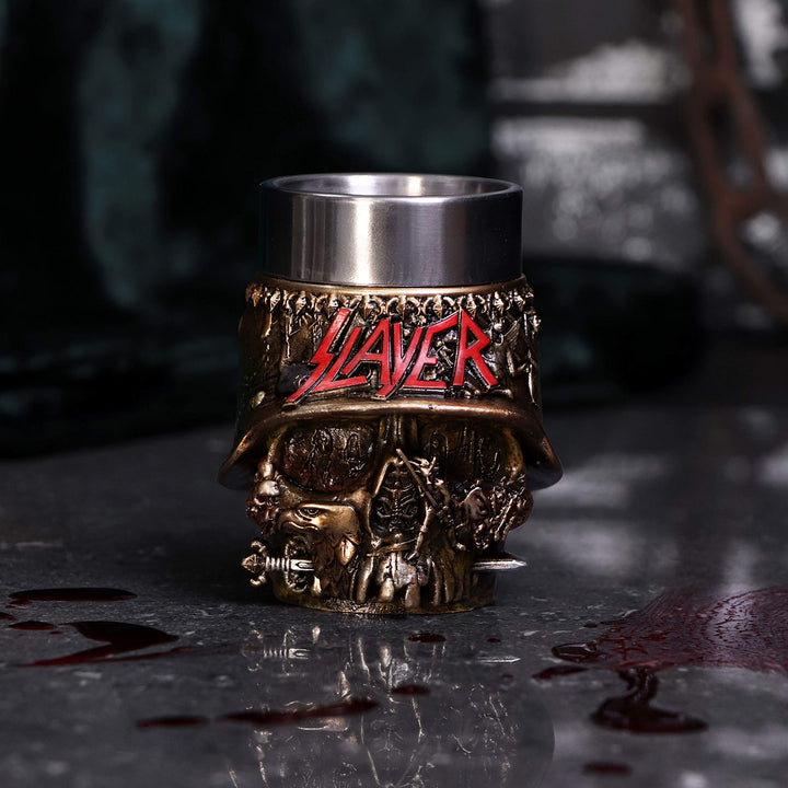 Slayer Eagle Helmet Skull Logo Shot Glass 9cm Officially Licensed