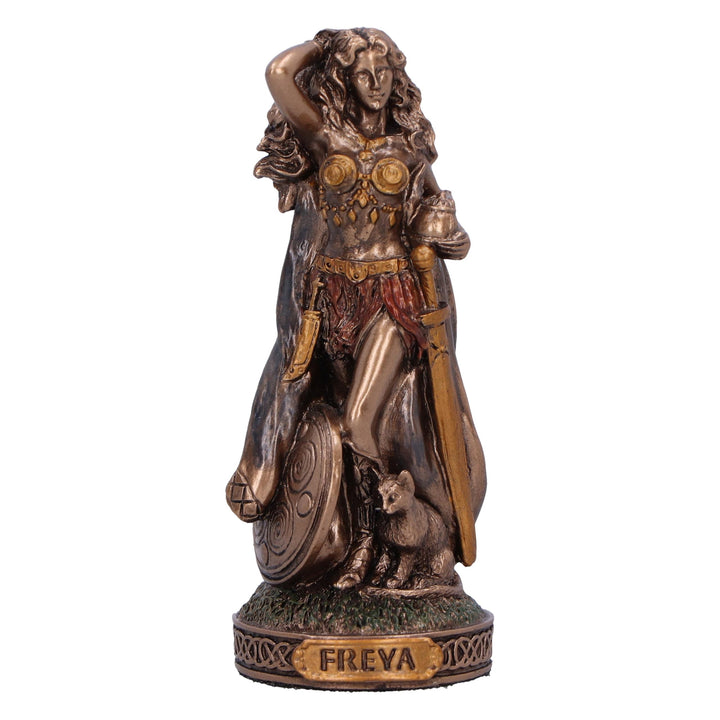 Freya Goddess of Love and Fertility Mini Bronze Figurine 8.5cm