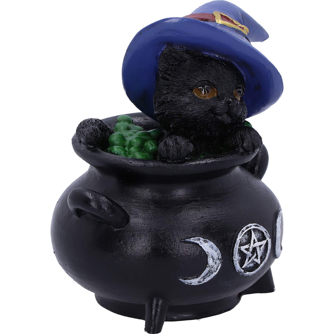 Hubble and Bubble Witches Familiar Black Cat Cauldron Figurines 8cm