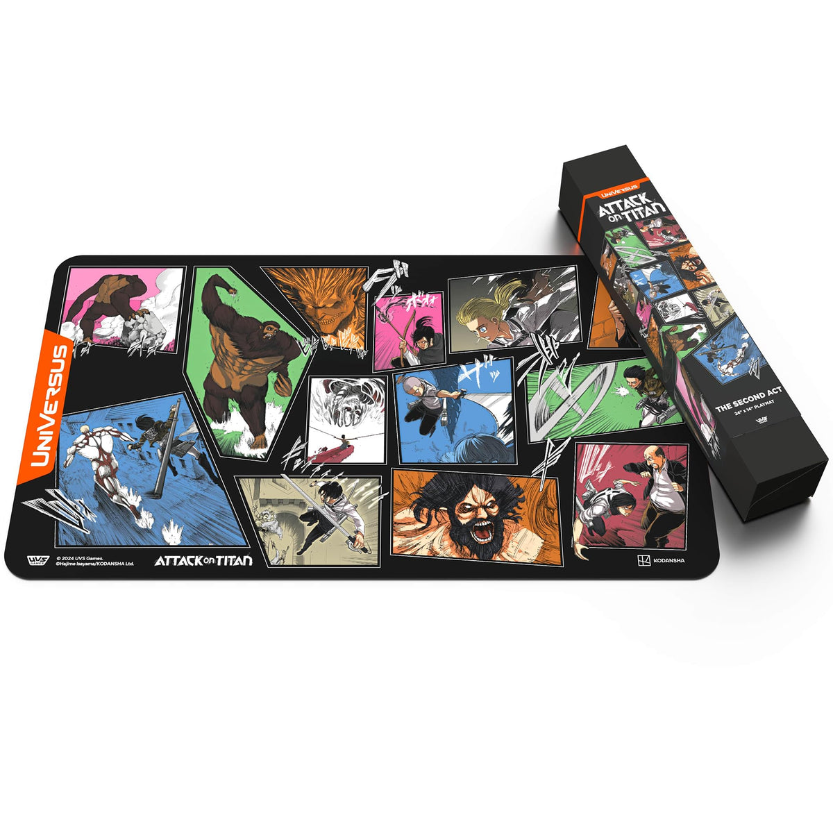 UniVersus: Attack on Titan: Origins of Power - The Second Act Playmat - 24 x 14 Neoprene Mat, Tabletop Card Game Accessory, UVS Games, Licensed 5