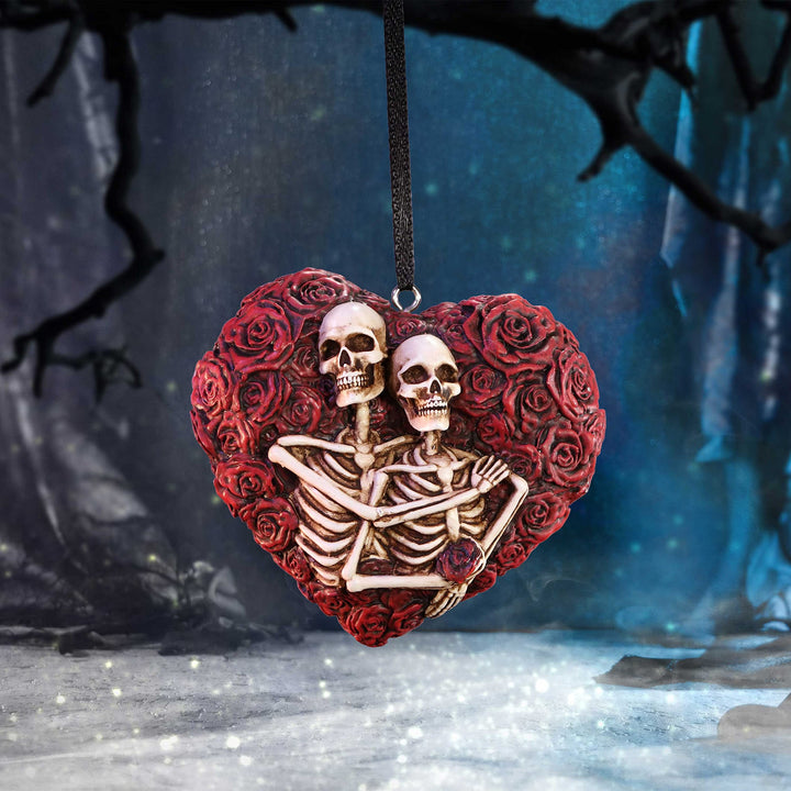 Love Everlasting Skeleton Roses Hanging Ornament 7.8cm