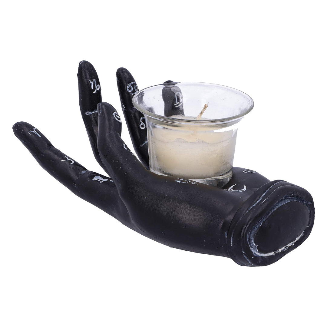 Palmists Prediction Black Chiromancy Hand Candle Holder 18.3cm