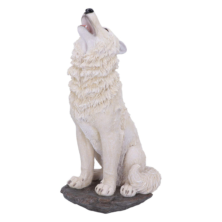 Storms Cry Howling White Wolf Figure Large 41.5cm