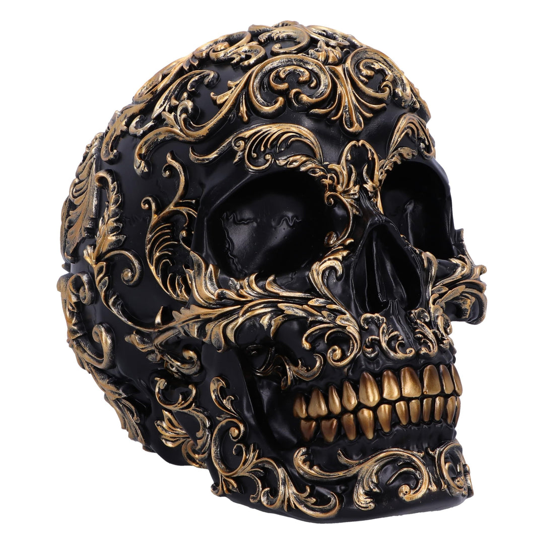 Renaissance Black and Gold Skull 19cm