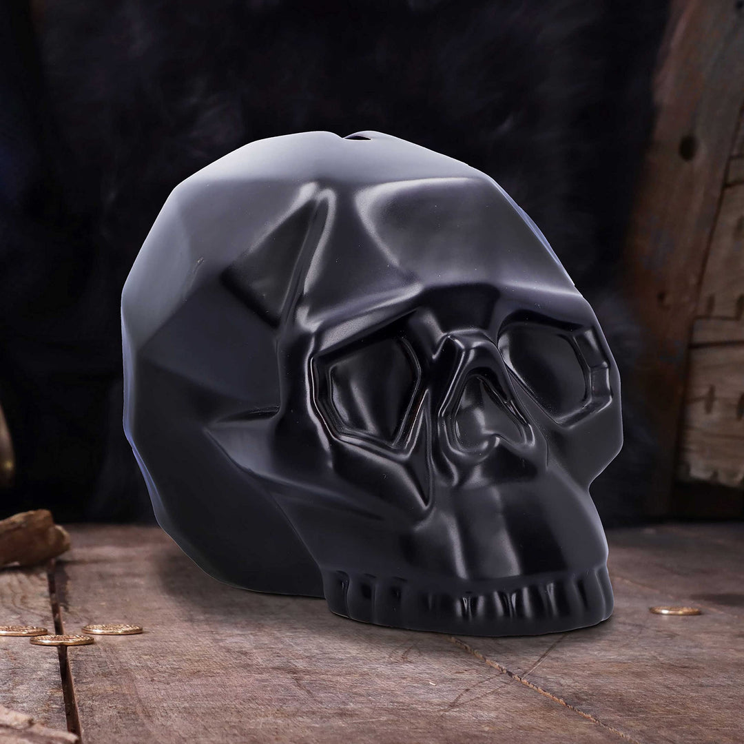 Geometric Black Skull Money Box 11.6cm