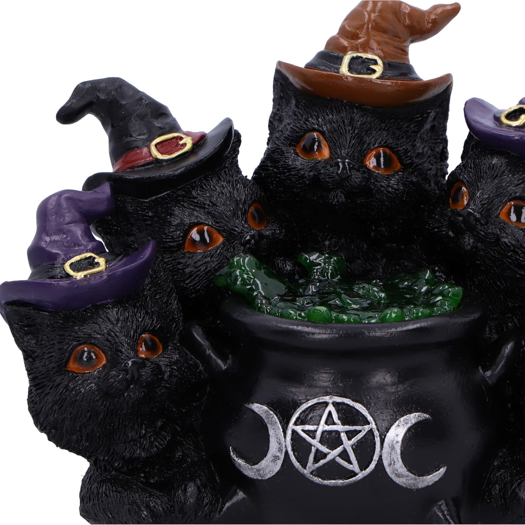 Kindles Potion Light Up Cats and Cauldron Ornament Kindles 18.5cm