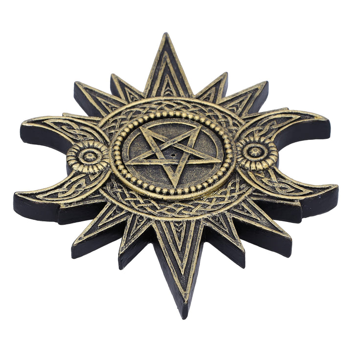 Celestial Worship Triple Moon Incense Burner 17.3cm