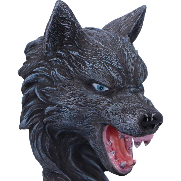 Dark Wolf Head Backflow Incense Burner 11.5cm