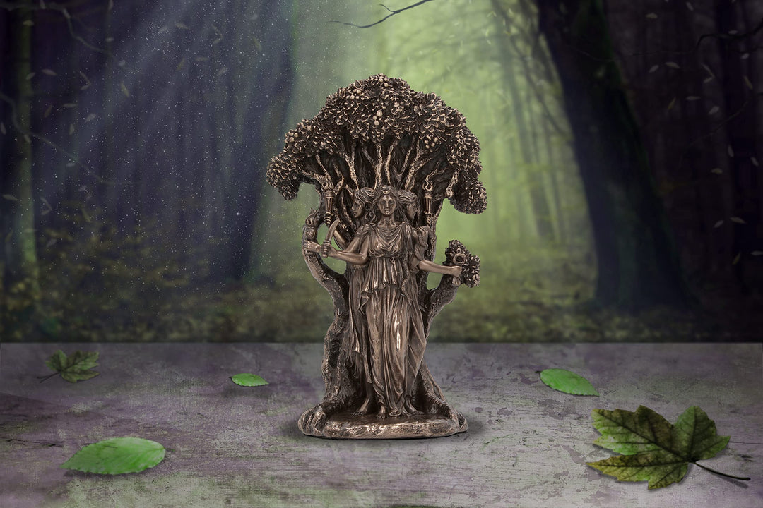Triple Moon Goddess Hecate Bronze Figurine 18.5cm