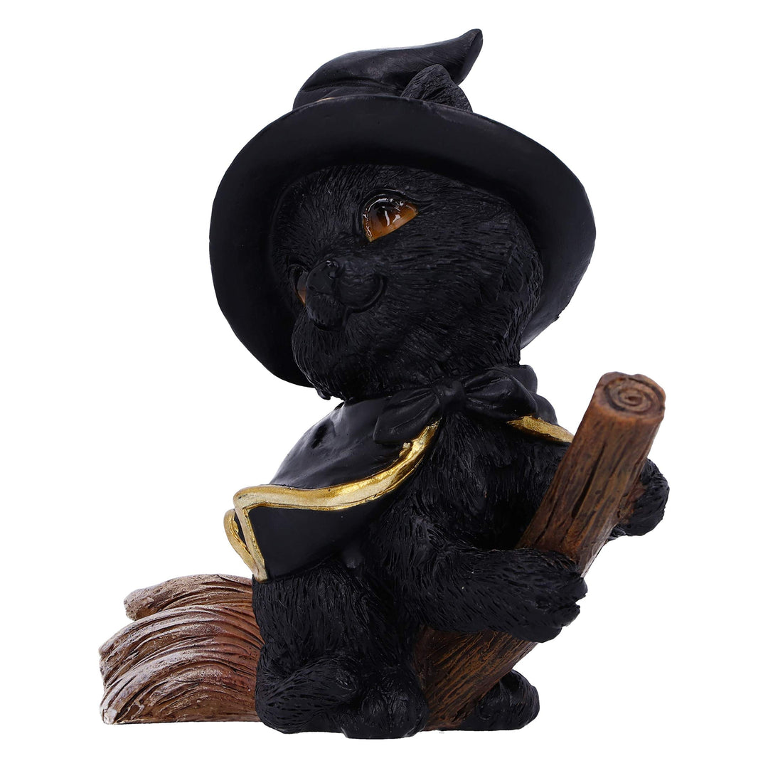 Tabitha Small Witches Familiar Black Cat and Broomstick Figurine 11cm