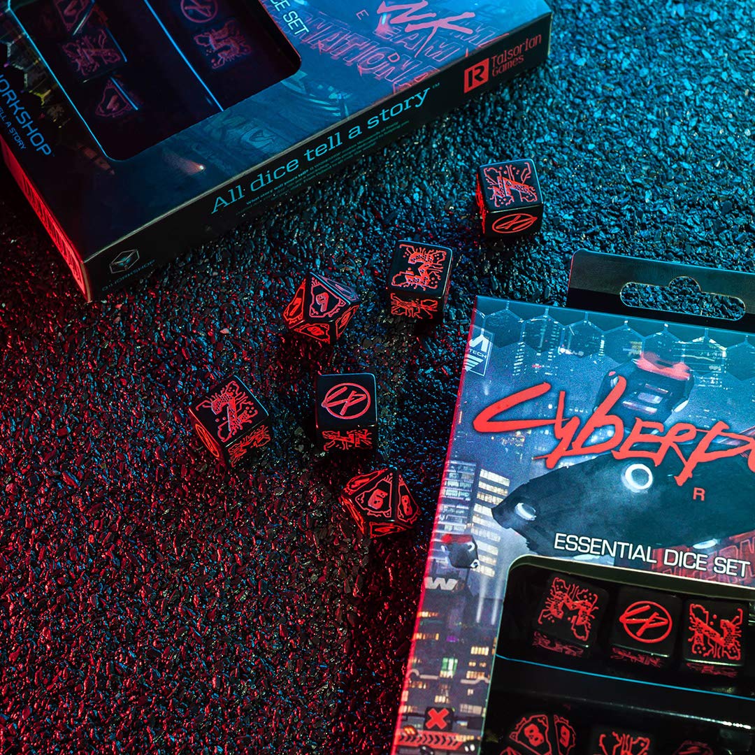Q-Workshop Cyberpunk Red Essential Dice Set Black 9