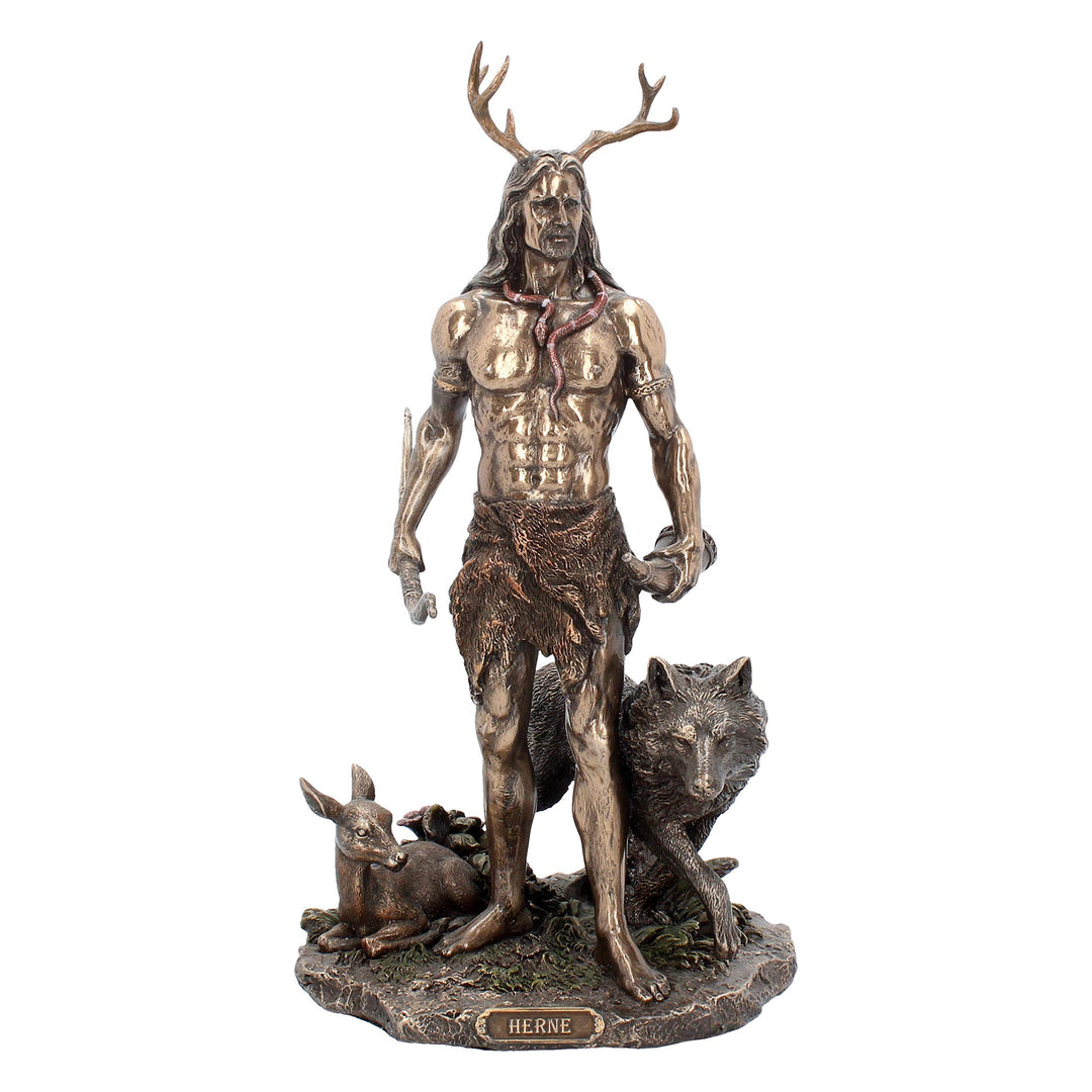 Herne and Animals Folklore Bronzed Figurine 30cm