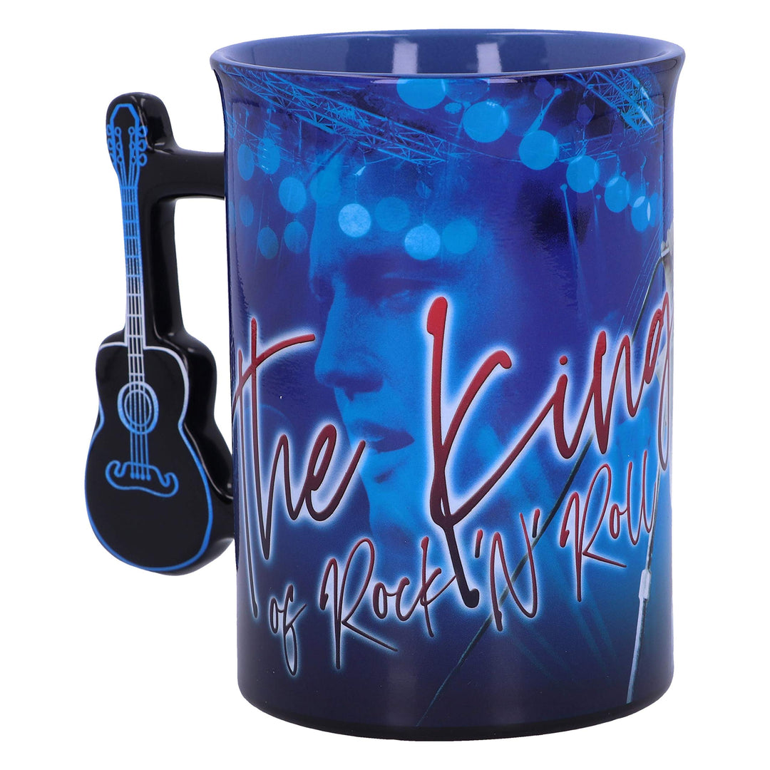 Elvis The King of Rock and Roll Blue Mug 16oz