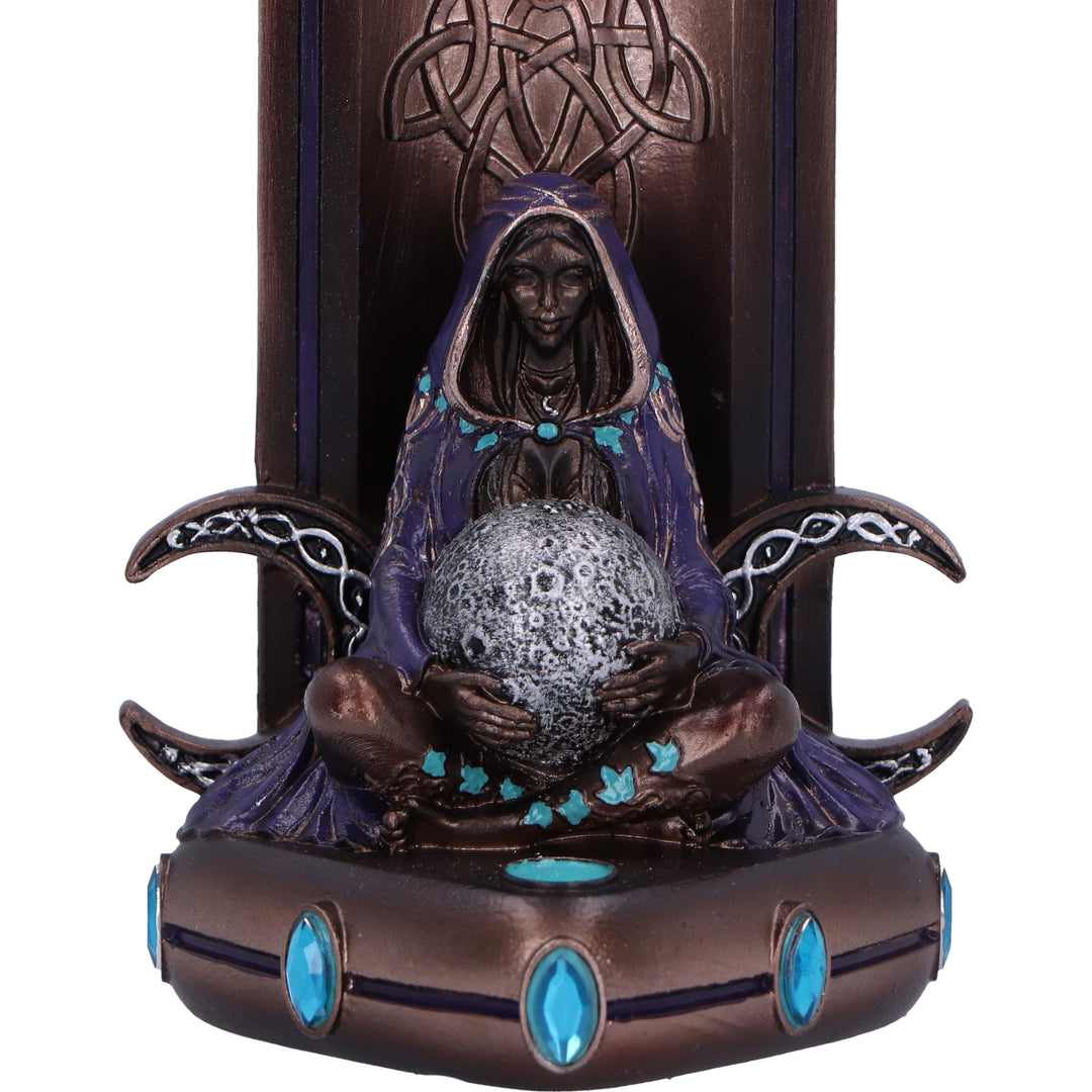 Triple Moon Goddess Bronze Incense Burner 22.5cm