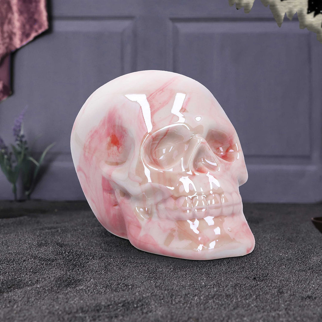 Marbellum Pink Marble Skull Small 7cm