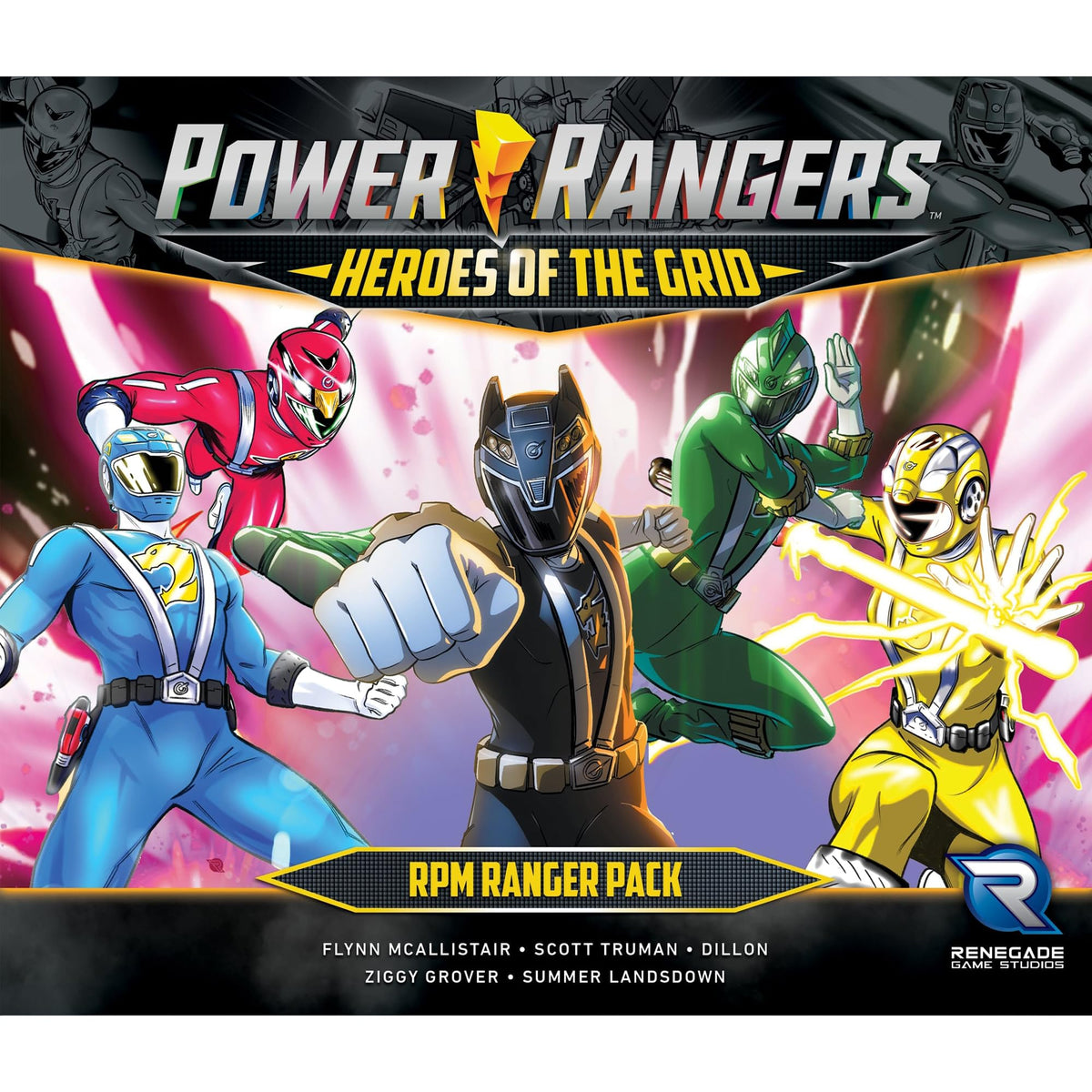 Renegade Game Studios: Power Rangers: Heroes of The Grid: RPM Ranger Pack - Expansion, 5 Rangers, New Cards & Content, Deck-Building Roleplaying Game 5