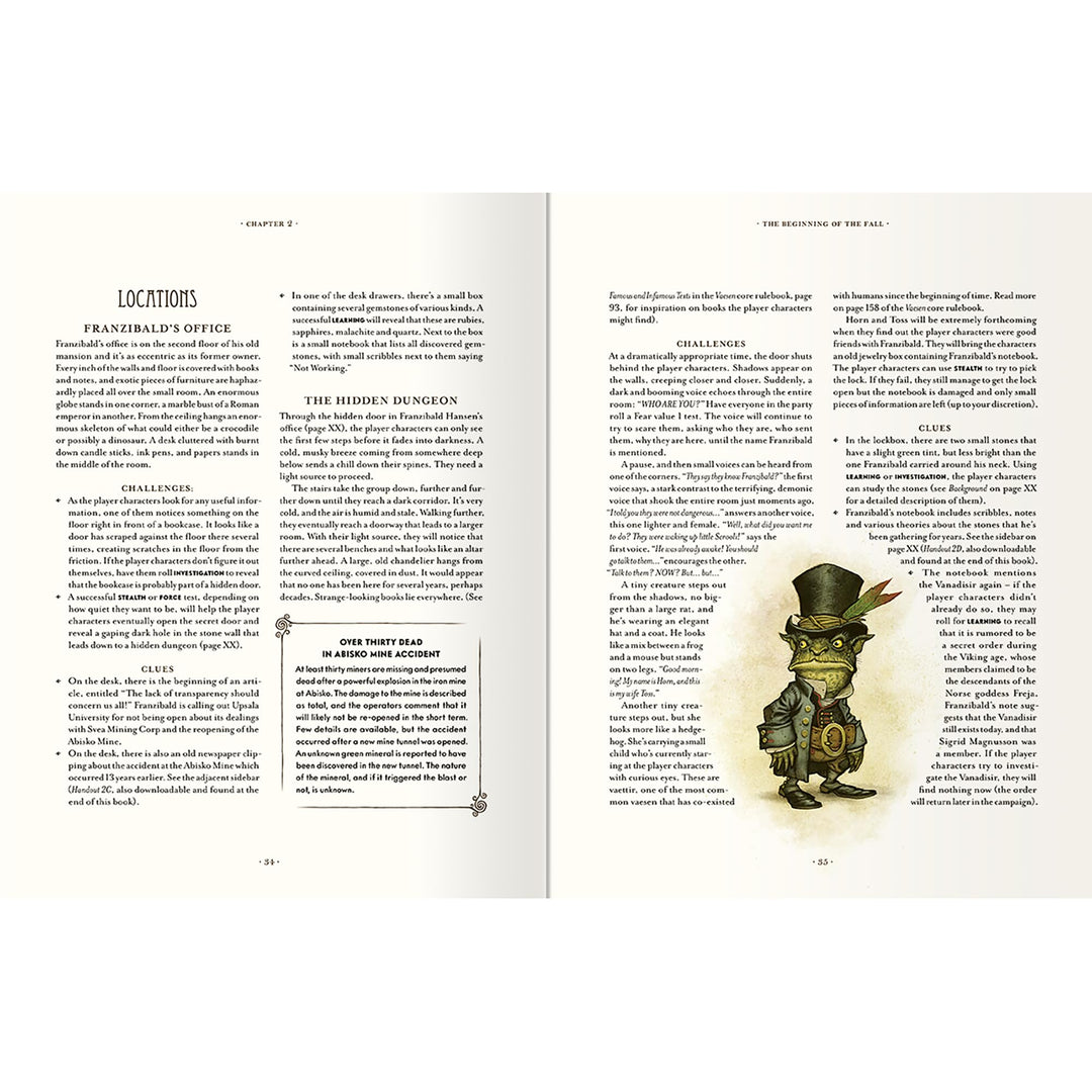 Free League Publishing Vaesen: Lost Mountain Saga - Hardback RPG Book, Nordic Horror Roleplaying, 5 Mysteries, Adventure Module, Free League Publishing