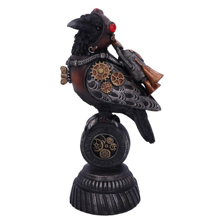 Steampunk Rivet Raven Mechanical Bird Figurine 24cm